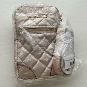 NWT MZ Wallace Crosby Crossbody in Pale Rose Gold Metallic